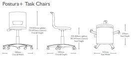Afmetingen Postura Plus Task Chair